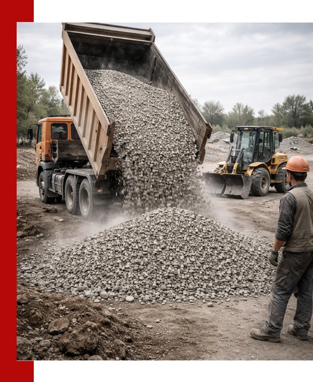 Доставка щебня в Невинномысске крупными и мелкими фракциями