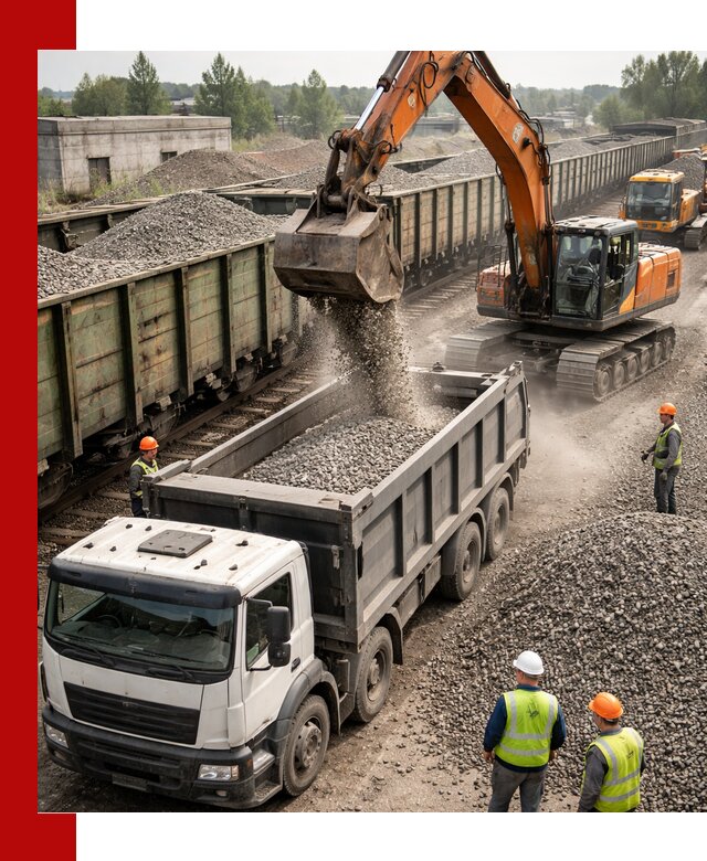 Железнодорожный щебень фракция 25–60 для поставок в Невинномысске