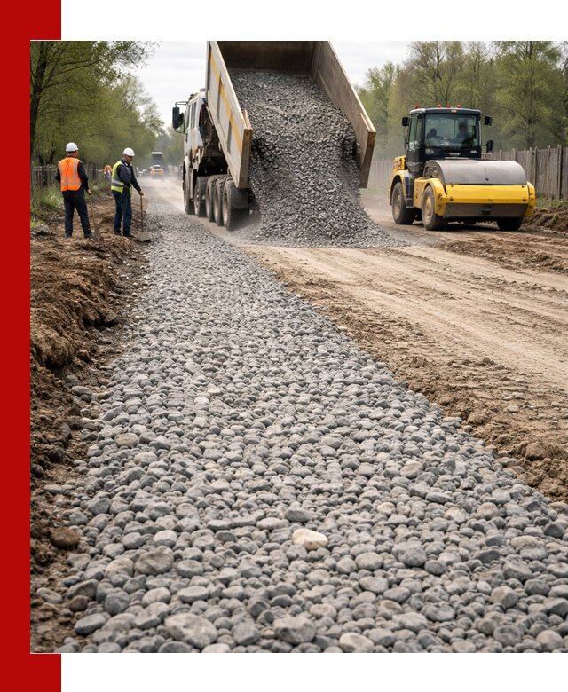 Доставка щебня для отсыпки дорог в Невинномысске высокого качества