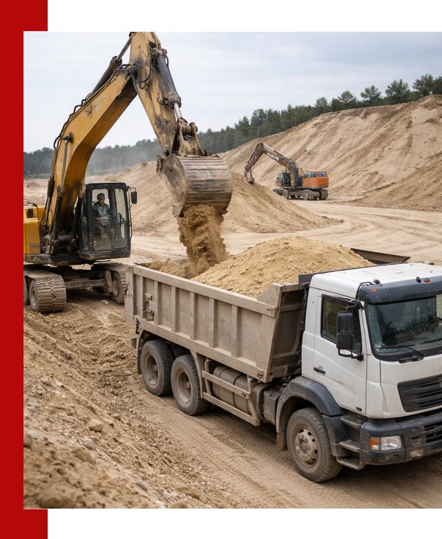 Доставка карьерного песка с самосвалами и разгрузкой в Невинномысске