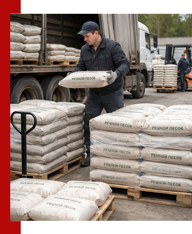 Речной песок в мешках с доставкой в Невинномысске