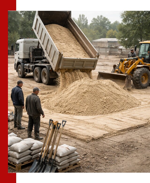 Доставка мытого песка в Невинномысске с самосвалами по выгодной цене