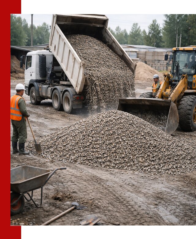 Мытый гравий с доставкой в Невинномысске от карьера до участка