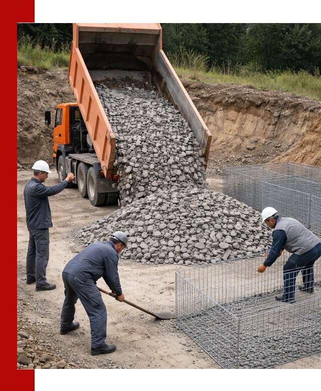 Камень для габионов с доставкой в Невинномысске быстро и надёжно