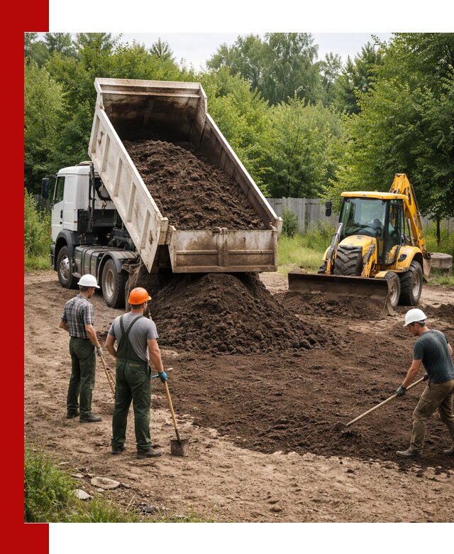 Доставка и укладка грунта для выравнивания участка в Невинномысске