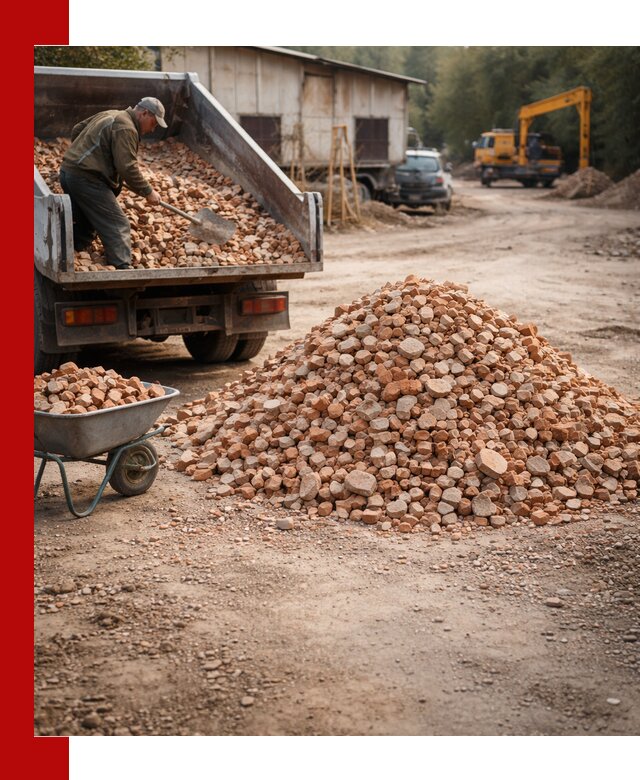 Доставка и подушка из боя кирпича с разгрузкой в Невинномысске