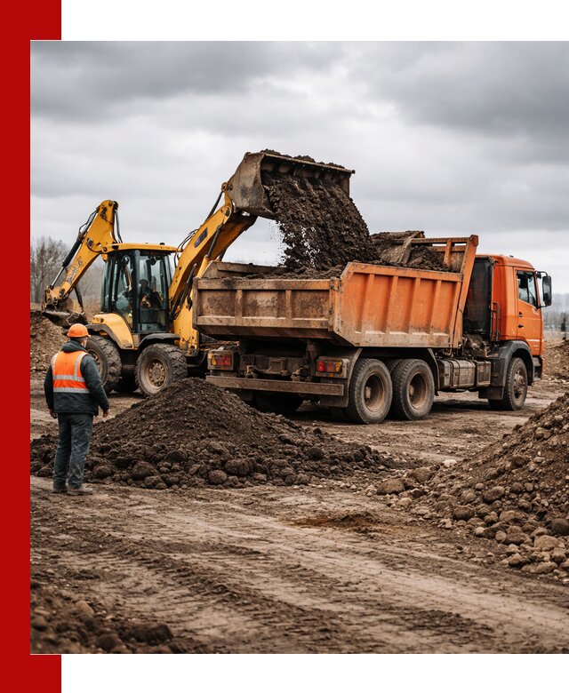 Вывоз грунта и строительного мусора в Невинномысске грузовыми самосвалами