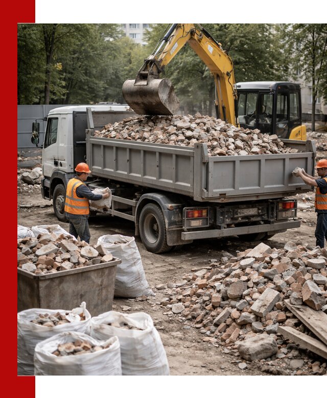 Вывоз строительного мусора в Невинномысске с самосвалами и контейнерами